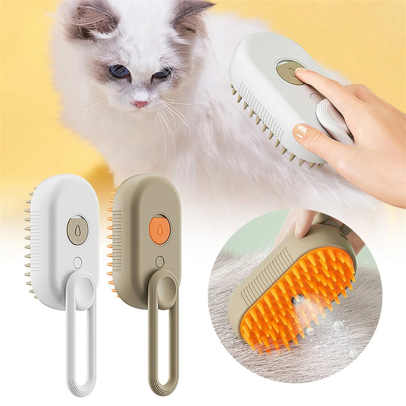 Cat Steam Brush 
 3 In 1 Electric Spray Cat Hair Brushes For Massage Pet Grooming Comb Hair Removal Combs Pet Products